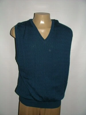 NEW WT SLAZENGER GOLF V-NECK VEST SIZE XL 100% COTTON BLUE SOLID #230 - Image 1 of 4