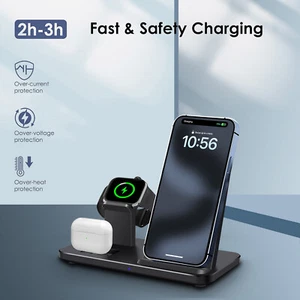 3In1 Wireless Charger Dock Station For Apple Watch Ultra 2 Air Pods iPhone 16 15 - Picture 1 of 23