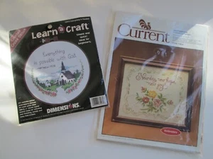 2 Vintage INSPIRATIONAL Embroidery Kits 1983 CURRENT + 1998 DIMENSIONS/  SEALED  - Picture 1 of 5