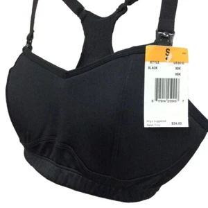 Playtex Women's Nursing Sports Bra Black Stretch Racerback Small - Picture 1 of 6