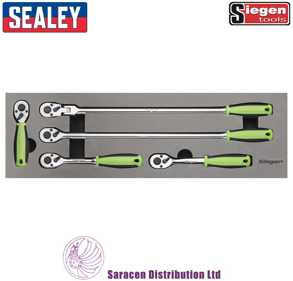 SIEGEN BY SEALEY 5 PIECE 3/8" DRIVE RATCHET SET - S01230 - Image 1 of 1