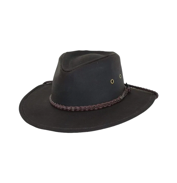 Sombrero Outback Trading Grizzly marrón piel aceitosa 1486-BRN Foto 1 de 1