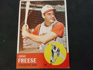 1963 Topps #133 Gene Freese Cincinnati Reds Baseballkarte Sehr guter Zustand + - Bild 1 von 2