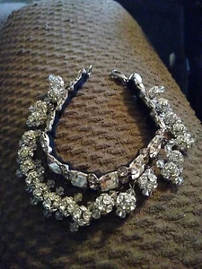 SIGNED ERICKSON BEAMON Vintage Beaded Ball Dangling Crystal Bracelet. 80's NICE! - Picture 1 of 10