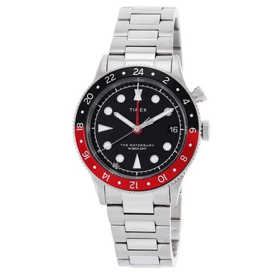 Reloj para hombre Timex Waterbury tradicional GMT cuarzo esfera negra bisel de Coca-Cola Foto 1 de 3