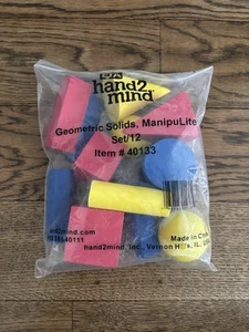 Foam Geometric Solids Blocks 3D Shapes Set/12 ETA hand2mind Item #40133 New - Picture 1 of 1