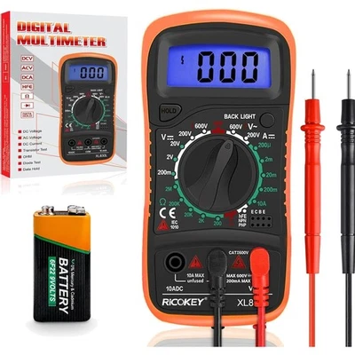 Digital Multimeter Voltmeter Strom Widerstand Messgerät mit LCD Hintergrundlicht - Bild 1 von 4