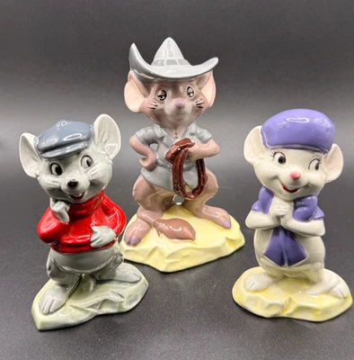 Vintage Disney The Rescuers Ceramic Figurines Set of 3 - Image 1 of 4