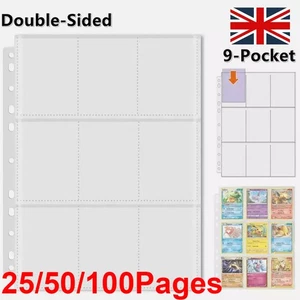 Trading Card Sleeves 100 Pockets Storage Album Pages Card Collector Coin Holders - Picture 1 of 17