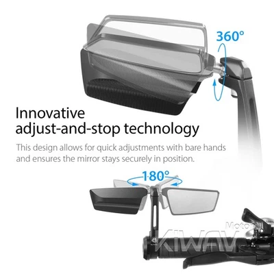 Espejo de extremo de barra DERECHO X 1 SALTO negro ajustable barra hueca de 1" se adapta a Victory Foto 1 de 4