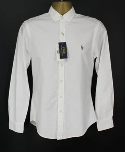 RALPH LAUREN HERREN SLIM FIT OXFORD HEMD LANGARM GRÖSSE S WEISS UVP £145 IB - Bild 1 von 9