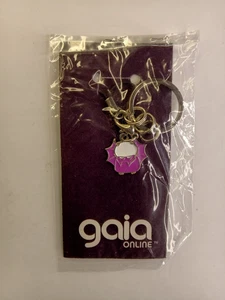 Gaia Online Purple Bat Enamel Metal Charm Pendant Keychain New/Sealed On Card - Picture 1 of 2