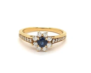Tiffany & Co. Diamond Sapphire 18k Yellow Gold Ring - Size 6.5 - Picture 1 of 6