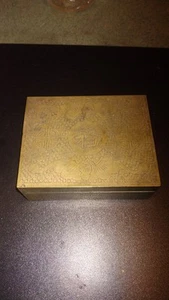 Antique Chinese Dragon Engraved Brass Trinket Box / Humidor. Hand Made 1900-1940 - Picture 1 of 5
