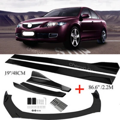 Front Bumper Lip Spoiler Splitter + Side Skirts + Rear Lip For Mazda 6 2003-2021 - Изображение 1 из 4