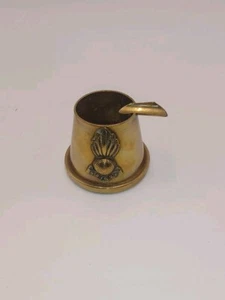 WWI British Soldiers Trench Art Ash Tray Ubique Small Vintage Brass. - Picture 1 of 6