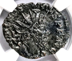 Postumus Romano Gallic AD 260-269 NGC AU Double Denarius Roman Empire Cornucopia - Picture 1 of 17