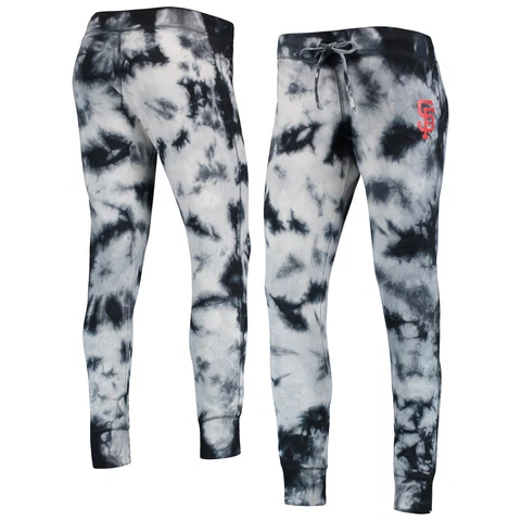 Women's New Era Black San Francisco Giants Tie-Dye Jogger Pants Cover
