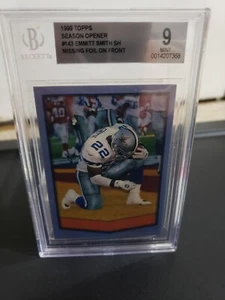 1999 TOPPS # 143 EMMITT SMITH , ERROR! * 1 of 1 ? NO NAME! BGS 9*** Pop 1. - Picture 1 of 5