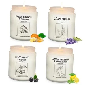 Candles | Candles for Home Scented | 4 Lavender+Lemon +Cherry+ Orange & Ginger - Picture 1 of 7