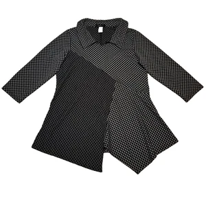 Yushi Tunic Asymetrical Color Block Black & White Womens Blouse Shirt Size Large - Picture 1 of 5