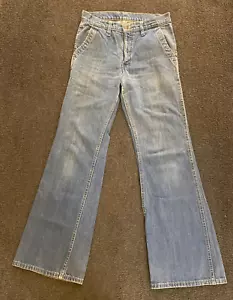 Jeans Levi’s vintage anni 70 arancione tab gamba svasata denim taglia 26x30 lavaggio medio POSTERIORE - Foto 1 di 13
