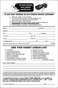 200 Automotive Night Drop Envelopes 6x9 Service Departments - Picture 1 of 1