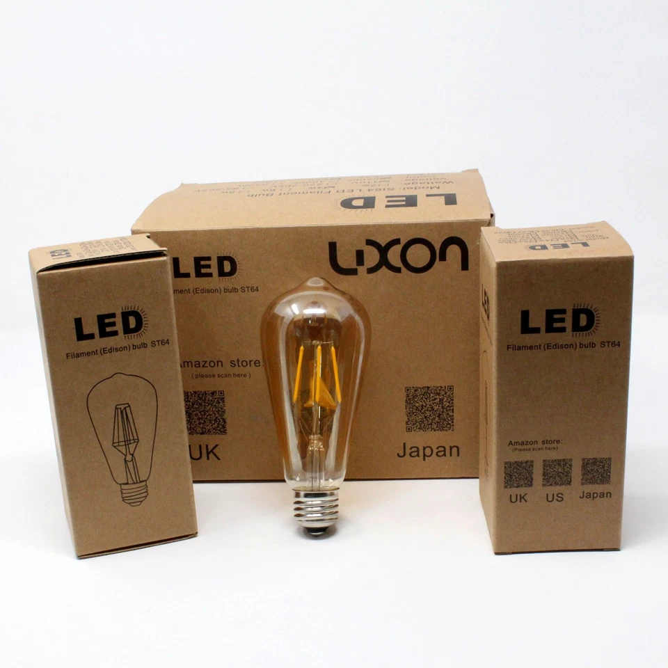 LED Edison Bulbs of 6 Pack - Filament Bulb ST64 4W 110V Color 2700k - Image 1 of 1