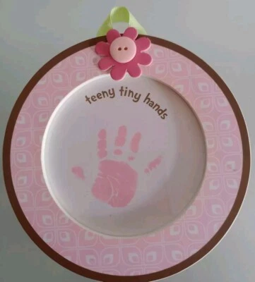 Carter’s Just One Year Little Girls Baby Handprint Frame Pink  New - Image 1 of 4