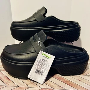 Crocs Stomp Loafer schwarz M 9 W 11 Unisex bequeme Slipper Chunky Plateau - Bild 1 von 9