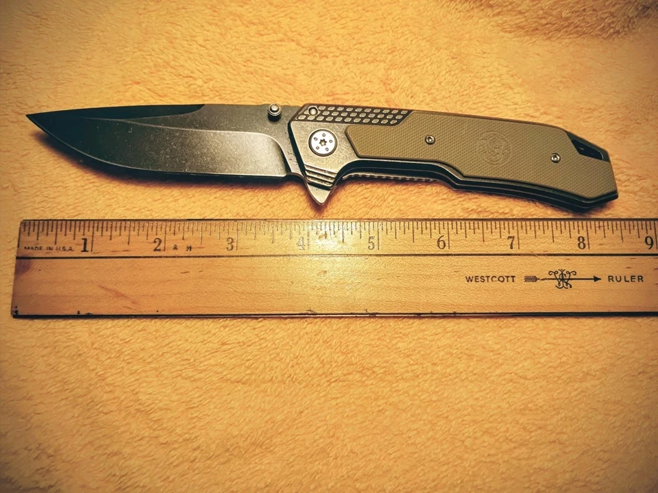  Cuchillo Plegable Smith & Wesson SW609 3.55" Alto Carbono Hoja Inoxidable Forro Bloqueo Foto 1 de 4