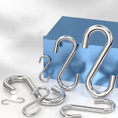 Heavy Duty S Hooks Garden Hooks Hanging Rail Kitchen Hooks 304 Stainless Steel - Image 1 of 4