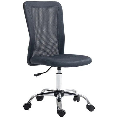 Vinsetto Armless Office Chair with Adjustable Height Mesh Back Wheels Dark Grey - Image 1 of 4