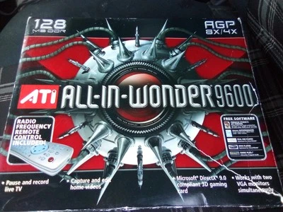 ATI AIW All in Wonder 9600 128MB AGP 100-714116 XT Video Card +cables remoteNTSC - Image 1 of 4