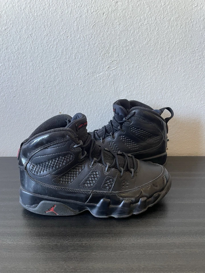 Size 8.5-Jordan 9 Retro Bred Mens Black Patent Leather Athletic Sneakers - Image 1 of 4