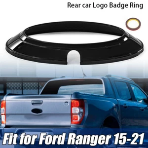 Gloss Black Rear Logo Emblem Badge Ring Cover Trim Fit For Ford Ranger 2015-22 - Afbeelding 1 van 12