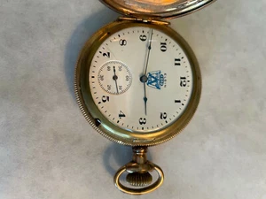 Antique Working FORD "V" crest Pocket Watch, Gold hunter case, Eligin Watch Co. - Picture 1 of 9