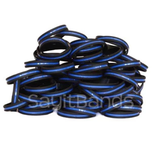 Set of Thin Blue Line Wristbands Wristbands, Law Enforcement Police Bracelet Lot - Picture 1 of 11