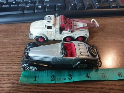 VINTAGE MATCHBOX  MODELS OF YESTERYEAR 1937 MERCEDES BENZ  & Heavy Wreck Truck - Image 1 of 4
