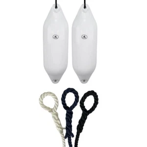 2 x HURRICANE Bootsfender: weiß PM04 - FREE SPLICED END 10MM SEIL - Bild 1 von 2
