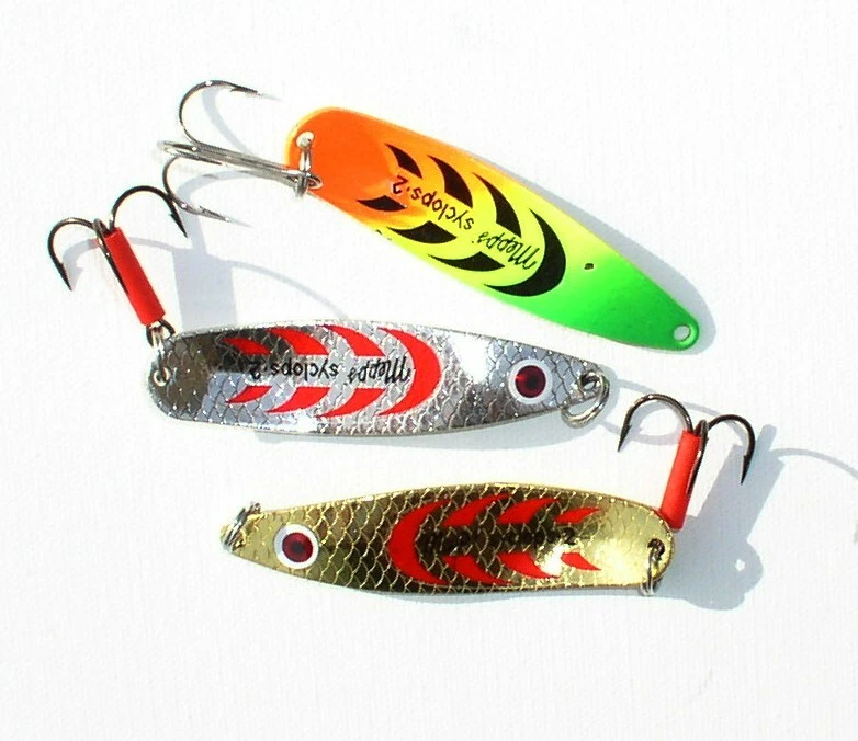 Mepps Blinker Syclops, Firetiger, Silber + Gold / Red Dots, 12+17+26 Gramm, Esox - Bild 1 von 1