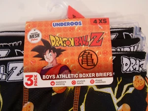 3 Pairs Dragonball Z Underoos Boys Boxer Briefs Underwear Athletic SIZE 4 XS - Picture 1 of 5