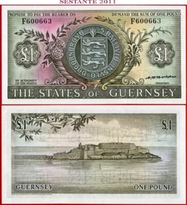 GUERNSEY 1 POUND nd 1969/75 P 45b UNC free shipping from 100$ - Picture 1 of 3