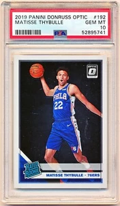 2019-20 Donruss Optic Matisse Thybulle Rc #192 PSA 10 - POP 374 - QTY AVAIL - Picture 1 of 2