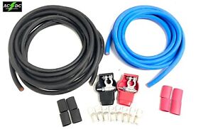 Military Style Battery Terminal 1 awg Gauge Relocation Cable Wire Kit PICK COLOR