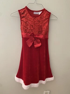 Girls Kids 6/6x Red Sequin Christmas Dress - Image 1 of 3