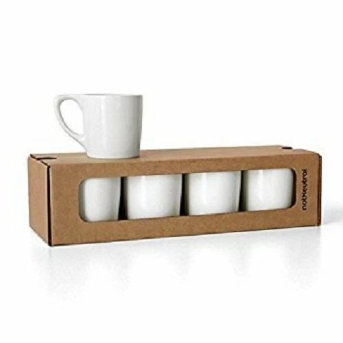 notNeutral LINO 10 oz Porcelain Coffee Cups | Set of 4 (White)