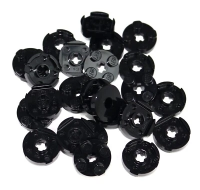 LEGO - 25-Pc Circular Plate w/ Pin Hole - 2x2 -Black - New - (4032) - Image 1 of 4