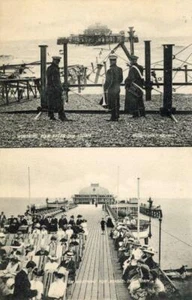 PRINTED MULTIVIEW POSTCARD OF WORTHING PIER AFTER THE STORM, SUSSEX - Bild 1 von 2
