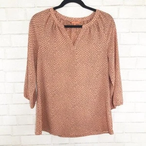 Modcloth Peach and Black Polka Dot Pullover Blouse Women's Size Small - Picture 1 of 8